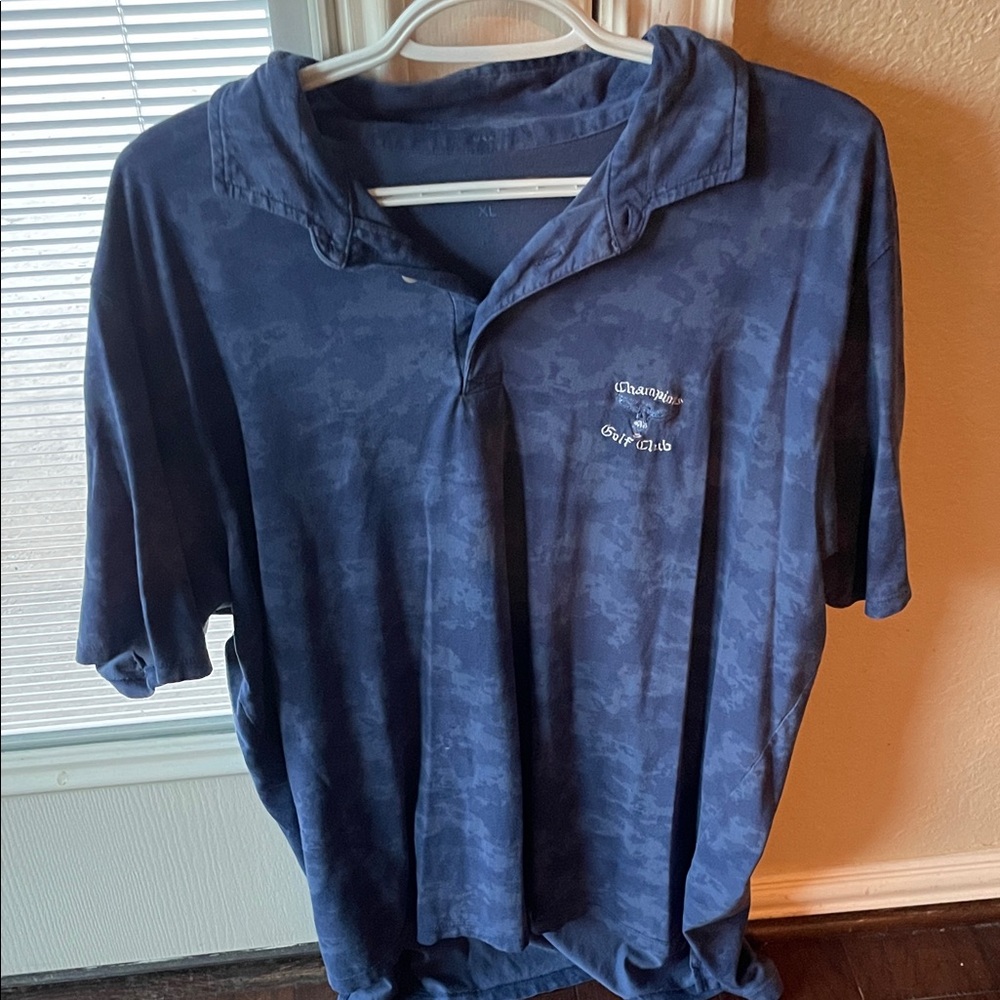 B. Draddy Golf Polo Men’s XL Blue Camo Pattern